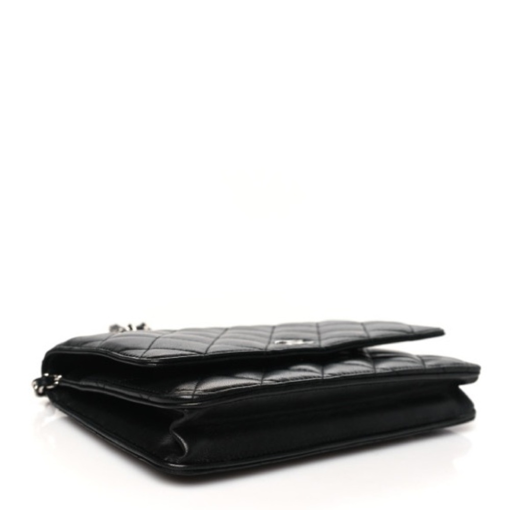 Chanel Quilted Black Lambskin Wallet On Chain, SHW - Picture 4 of 6